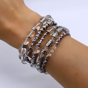 NWT Wool + Pepper Co. Brown/Silver Bracelet Stack